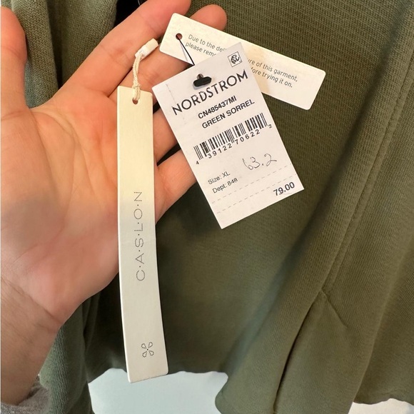 Caslon "NWT" Relaxed French Terry Blazer Green Sorrel Size XL - Picture 11 of 16